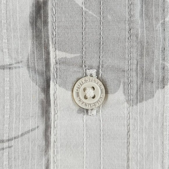 Quiksilver Quicksilver Button Up Shirt Men Small Mid Fit Gray White Floral Surf - Picture 4 of 16